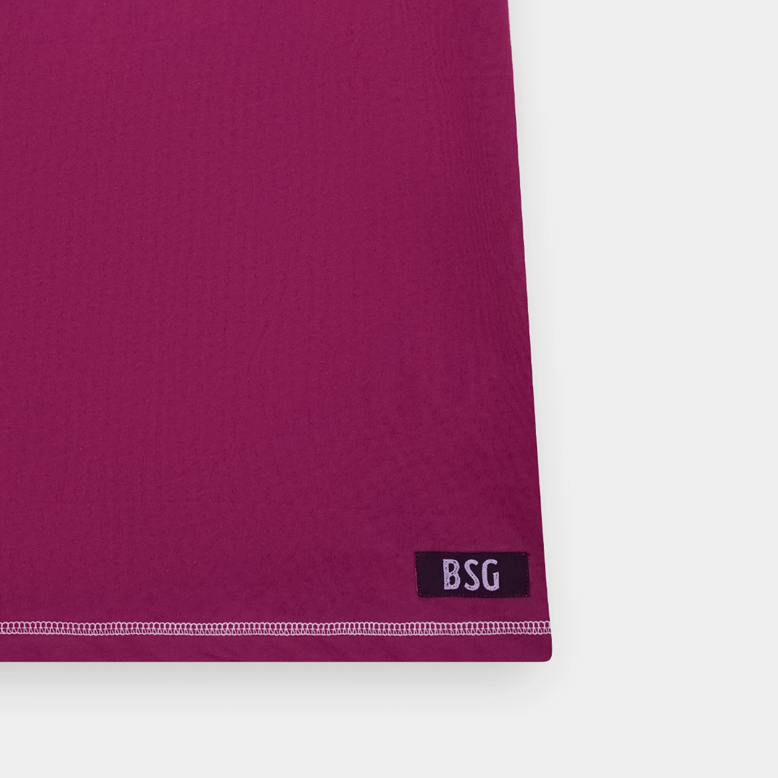 Stylish White Contrast Trim Magenta V Neck T Shirt for comfortable everyday wear by BSG